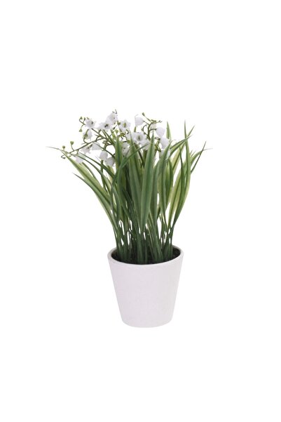 Koopman Τεχνητό φυτό με διακοσμητική κρίνα της κοιλάδας 21 εκ. σε λευκή γλάστ...