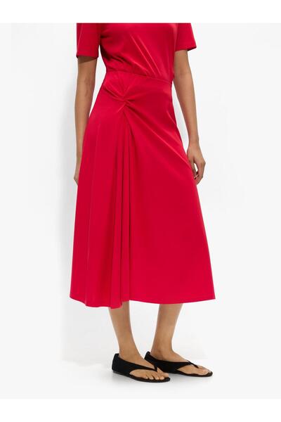 PARFOIS Kadın Büzgülü Midi Etek