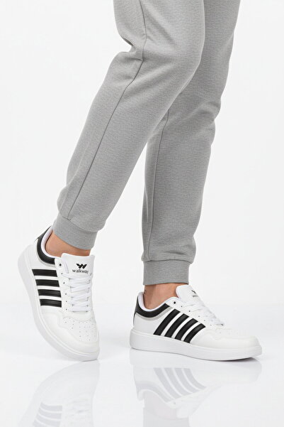 WALKWAY Pantofi sport pentru bărbați, albi, negri, ușori, cu șireturi, Pori 2...