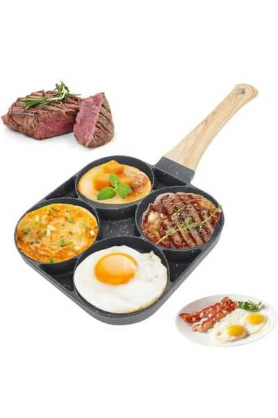 OEM Breakfast pan, 4 compartments, multifunctional, non-stick coating, aluminum