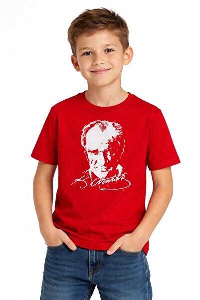 ModaPlaza Παιδικό κοντομάνικο μπλουζάκι με στάμπα Ατατούρκ