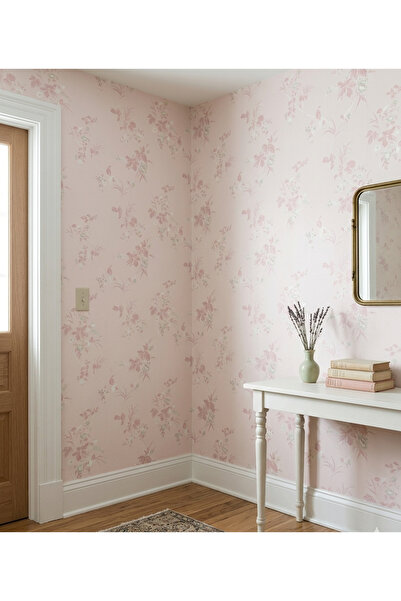 Oskar çiçek desenli silinebilir vinil duvar kağıdı 5 metrekare