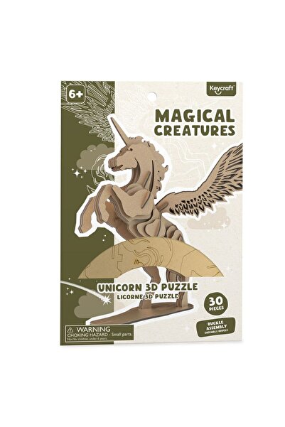 Keycraft Puzzle 3D cu 30 de piese din lemn - Unicorn