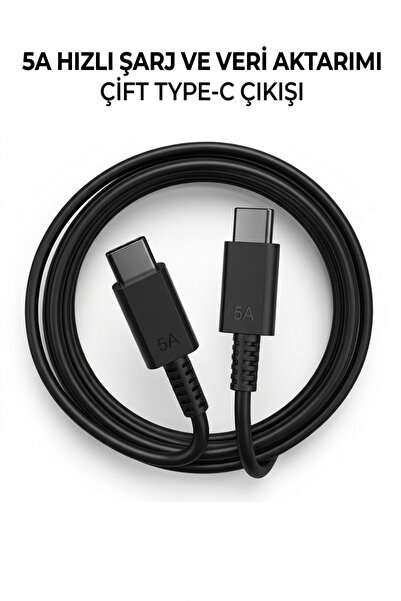 yumax Type-C To Type-C Hızlı Şarj Kablosu 5A 45W Samsung Uyumlu PD Destekli V...