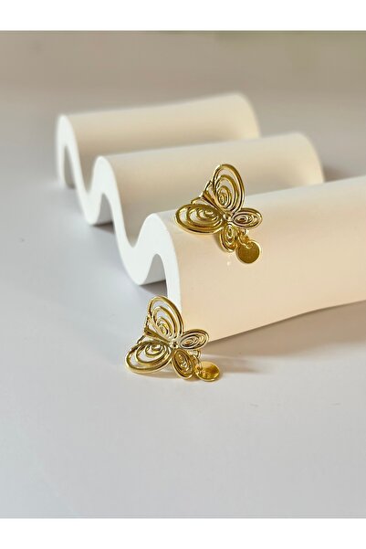 New Meluna Vip Steel Butterfly Dangle Earrings Gold Color Stylish Anti Allerg...