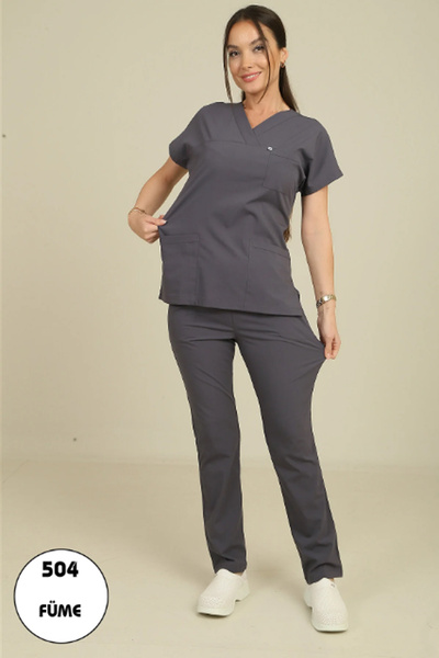 DENİZ İŞ Kadın Yarasakol Linda Scrubs Takım - Füme