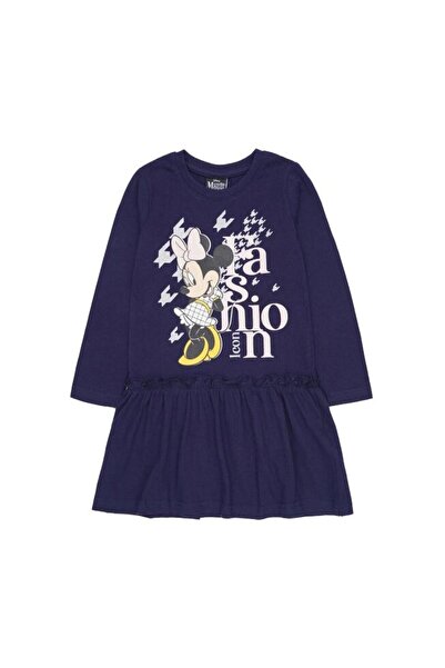 Minnie Mouse Long Sleeve Dress, Cotton, Minnie Fashion, Navy Blue