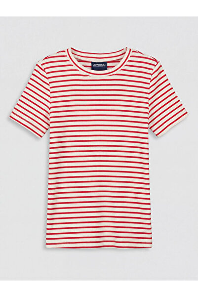 LC Waikiki RMZ GİYİM FARKIYA تي شيرت بناتي مخطط بياقة روبا