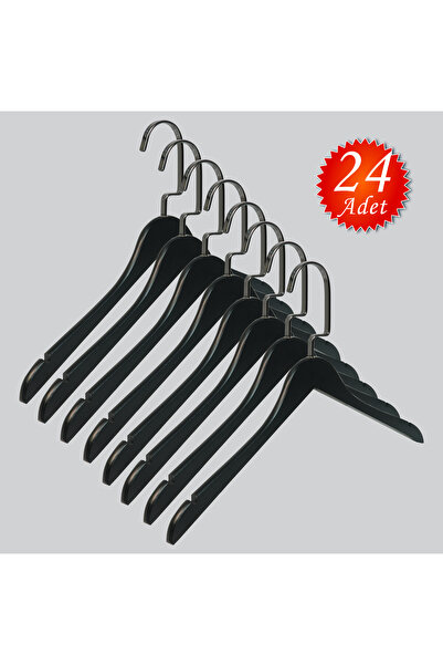 NYN Дерев'яна вішалка (ЧОРНИЙ НІКЕЛЬОВАНИЙ ГАЧОК) для сорочок, футболок, блуз...