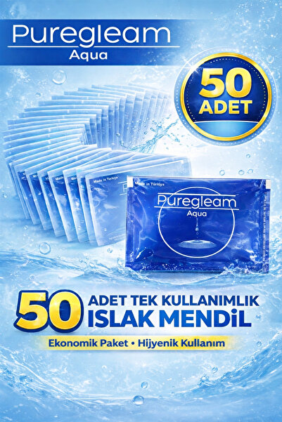 PUREGLEAM %80Kolonyalı Islak Mendil –AquaKokulu Tekli Paket | Hijyenik & Fera...
