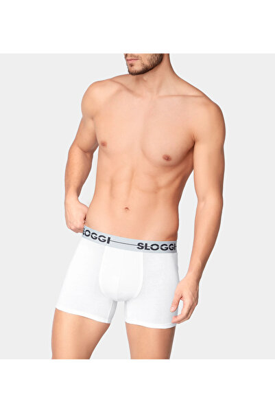 SLOGGI Set 2 Boxeri Scurți Bărbați GO din Bumbac, Elastic Lat cu Logo