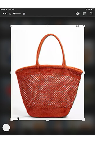 hand Megahan Boutique Red Knitted Hand-Knitted Red Paper Rope Bag