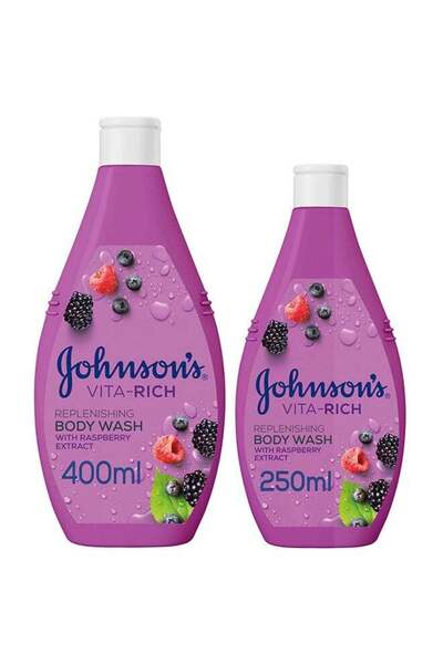 JOHANSON غسول الجسم جونسون فيتا ريتش بخلاصة التوت البري متعدد الألوان 400+250 مل