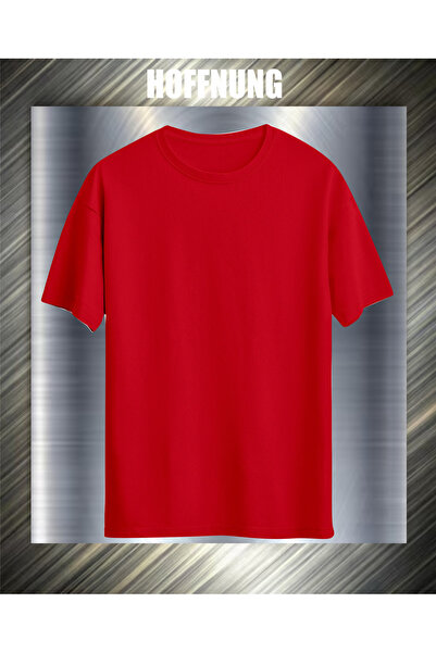 HOFFNUNG Unisex Short Sleeve Round Neck Blank Printed Solid Color Tshirt