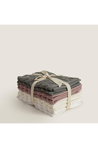 Chakra Set prosoape de mână zigzag 100% bumbac, 8 piese, 30x40 cm