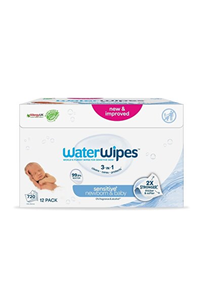 WaterWipes ΝΕΑ Sensitive+, Πακέτο Προσφοράς 12x60 Μαντηλάκια (720 wipes)-99.9...