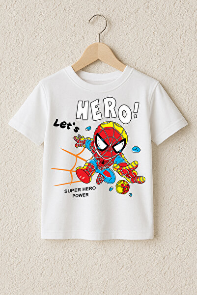 MYADA Tricou premium din bumbac 100% cu imprimeu Let's Super Hero 23534