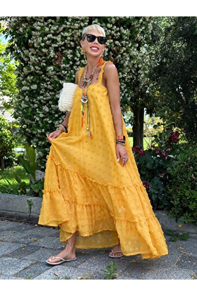 Tulipabutik Rope Strap Chiffon Dress