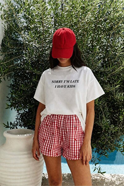 Monila Γυναικείο T-Shirt από ύφασμα Premium σε χρώμα εκρού με τύπωμα oversized