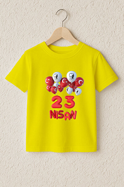 MYADA Μπλουζάκι 23 Απριλίου με στάμπα σημαίας Ατατούρκ, 100% βαμβακερό, υψηλή...
