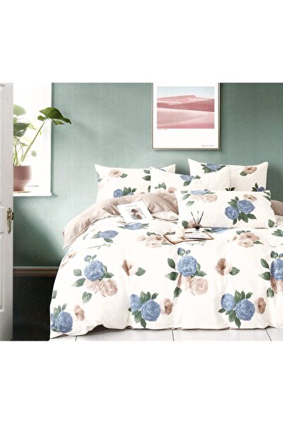 Five Store Double bed linen with elastic bed cover, Mirna, ranforce cotton, m...