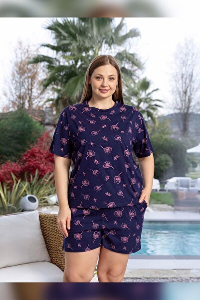 Aydoğan Set de pijamale pentru femei Lara, mărime mare, din bumbac, albastru ...