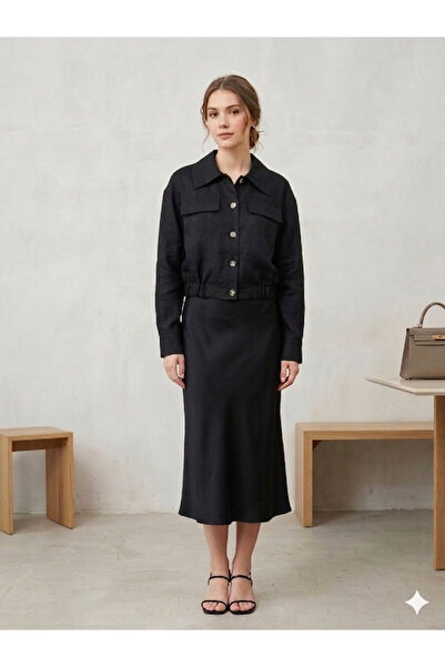 COMS'S Jacket-Like Crop Shirt