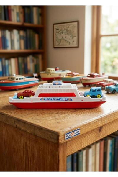 Tıfıl Toys Ferry Boat Sea Cruise: 2-Car Accessory-Filled Bridge-Walking Toy F...