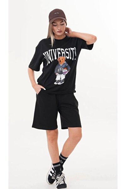 shams style Women's T-Shirt Shorts - T-Shirt with Shorts Bottom Top Set Eleme...
