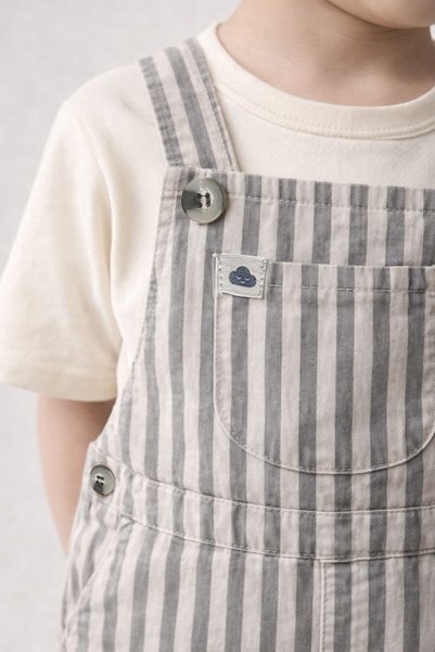 Dadamama Unisex Baby&Child Cotton Knitted Denim Line Printed Salopet-Overalls, + Diaper Bag