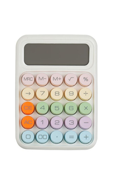 Optimum Calculator alb elegant cu taste colorate, 12 cifre