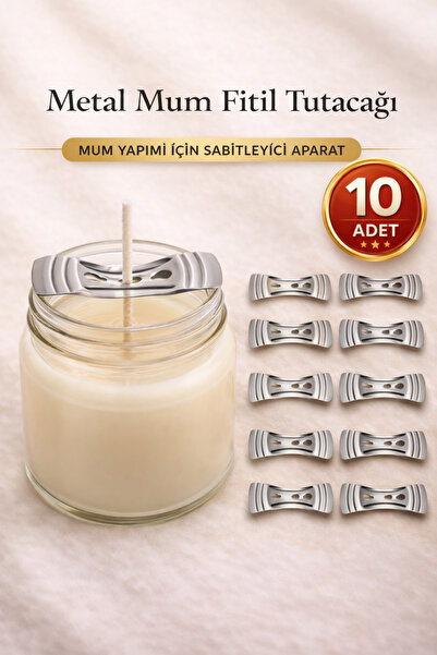 MUMTEDARİK 10 Adet Metal Mum Fitil Tutacağı
