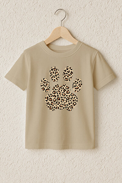 MYADA Tricou premium din bumbac 100% cu imprimeu cu labe de leopard 23456