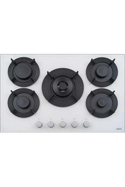 Franke Gas Hob Maris Free FHMF 755 4G DC C, White, Glass, 5 Burners, Cast Iro...