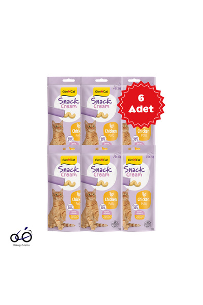 Gimcat Snack Cream Tavuklu Kedi Ödülü 6x15gr 6 Adet