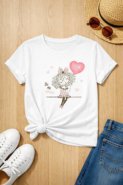 MYADA Μπλουζάκι  "Be My Valentine " με στάμπα, 100% βαμβακερό, υψηλής ποιότητ...