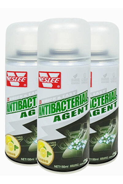 Veslee Antibacterial Car Air Freshener Combo 3 x 150ml Lemon AC Vent Odor Eli...