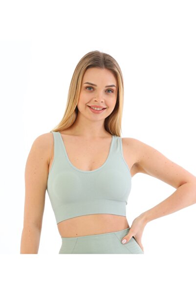 İNSPİRA Sports Bra Thick Straps Without Underwire Padded Women's Crop Top Bus...