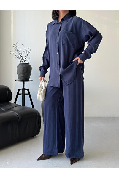 LAVRE طقم ملابس إسلامية فضفاضة بنسيج ناعم وقميص وبنطلون كبير الحجم