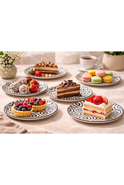 M'art Home İmroz Anahtar 6-Piece Cake Plate 19 Cm.