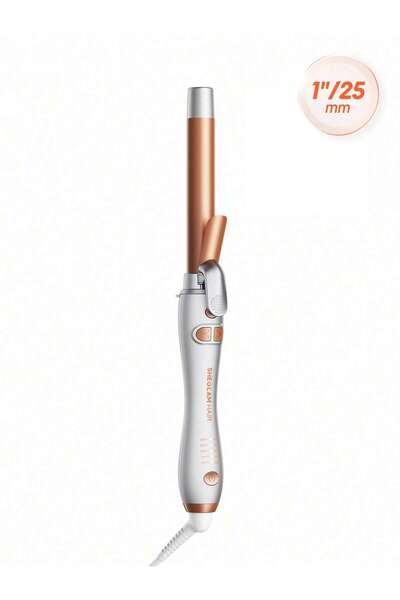 SHEGLAM مكواة تجعيد الشعر الدوارة من آي-كورل - 25 مم - للتجعيد والتموج، والحج...