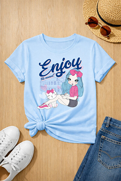 MYADA Enjoy This Moment Printed 100% Cotton Premium T-Shirt 27021