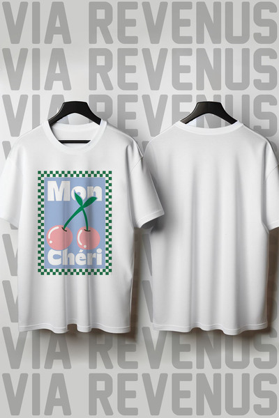 Vordevia Tricou unisex 100% bumbac, cu decolteu tip bicicletă, cu imprimeu Mo...