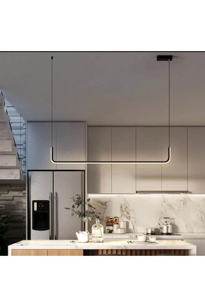 CASA LEGGERA Modern LED Sarkıt Avize 100CM Siyah Minimal Tasarım Aşağı Işık 2...