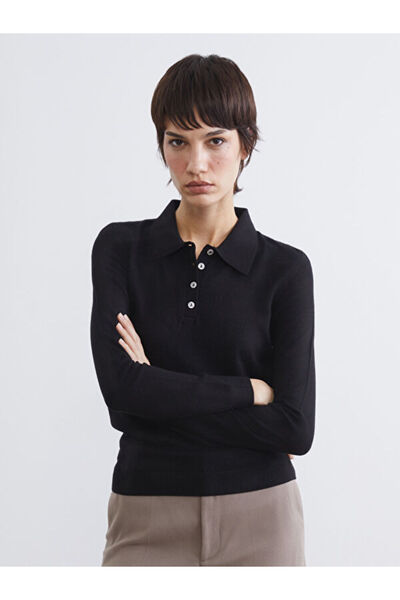 LC Waikiki سترة تريكو نسائية بياقة روبا مطوية من UZG STORE