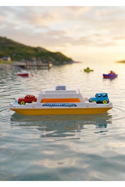 Tıfıl Toys Ferry Boat Sea Journey: 2-Car Accessory-Filled Bridge-Crossing Toy...