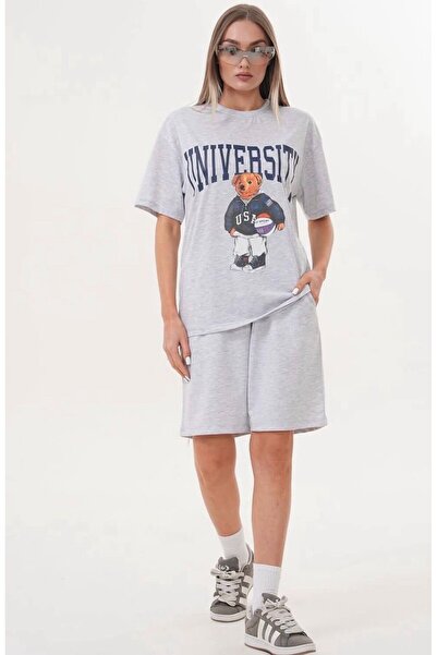 shams style Women's T-Shirt Shorts - T-Shirt with Shorts Bottom Top Set Eleme...