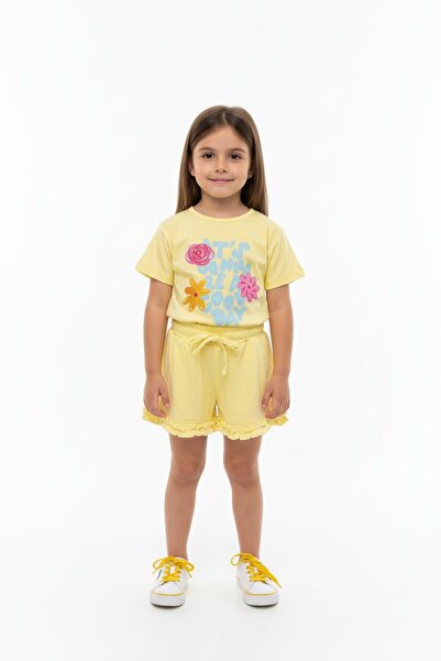 Toontoy Κοριτσίστικο Σετ Σορτς 2 τεμαχίων με Κοντομάνικο Μπλουζάκι με Στάμπα ...