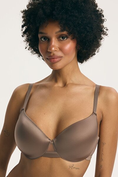 ESOTIQ Basic Lightly Padded Bra with Smooth Cups Underwired Mesh Details High...