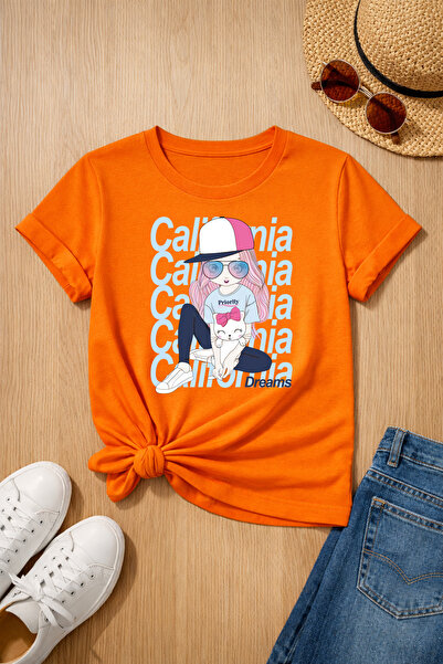 MYADA Μπλουζάκι California Style Dream με στάμπα, 100% βαμβακερό, υψηλής ποιό...